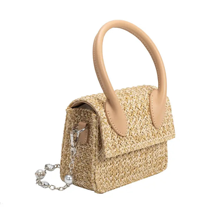 Tyla Natural Straw Crossbody Bag